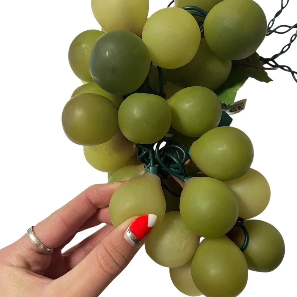 Faux Green Grape Cluster String Lights Decorative Accents‎ 1 Foot Indoor/Outdoor